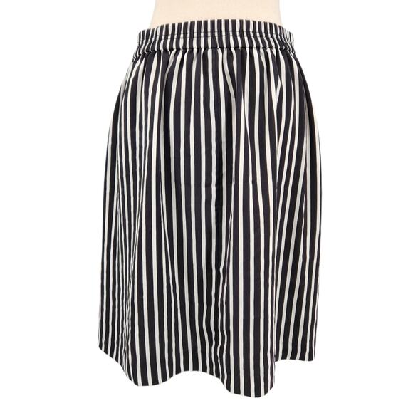 J. Crew Mercantile Elastic Waist Vertical Stripe Midi Skirt Side Pockets 6 - Picture 4 of 6